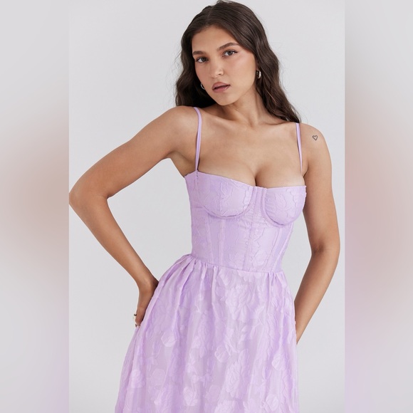 House of CB Mira Floral Jacquard Dress Orchid (M - Fuller Cup) - Picture 5 of 13